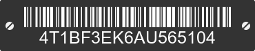2010 TOYOTA Camry 4T1BF3EK6AU565104 VIN decoded