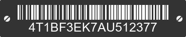 2010 TOYOTA Camry 4T1BF3EK7AU512377 VIN decoded