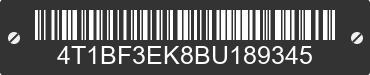 2011 TOYOTA Camry 4T1BF3EK8BU189345 VIN decoded