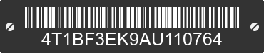 2010 TOYOTA Camry 4T1BF3EK9AU110764 VIN decoded