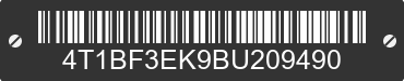 2011 TOYOTA Camry 4T1BF3EK9BU209490 VIN decoded