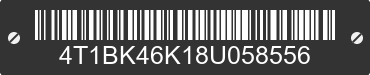 2008 TOYOTA Camry 4T1BK46K18U058556 VIN decoded