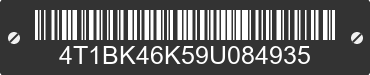 2009 TOYOTA Camry 4T1BK46K59U084935 VIN decoded
