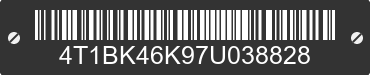 2007 TOYOTA Camry 4T1BK46K97U038828 VIN decoded