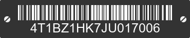2018 TOYOTA Camry 4T1BZ1HK7JU017006 VIN decoded