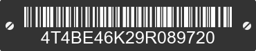 2009 TOYOTA Camry 4T4BE46K29R089720 VIN decoded