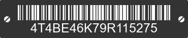 2009 TOYOTA Camry 4T4BE46K79R115275 VIN decoded