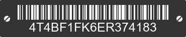 2014 TOYOTA Camry 4T4BF1FK6ER374183 VIN decoded