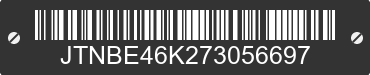 2007 TOYOTA Camry JTNBE46K273056697 VIN decoded