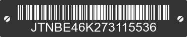 2007 TOYOTA Camry JTNBE46K273115536 VIN decoded
