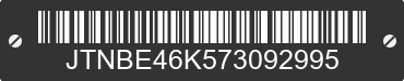 2007 TOYOTA Camry JTNBE46K573092995 VIN decoded