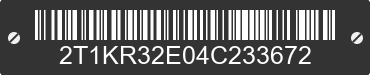 2004 TOYOTA Corolla Matrix 2T1KR32E04C233672 VIN decoded