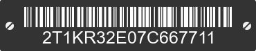 2007 TOYOTA Corolla Matrix 2T1KR32E07C667711 VIN decoded