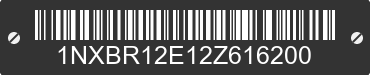 2002 TOYOTA Corolla 1NXBR12E12Z616200 VIN decoded