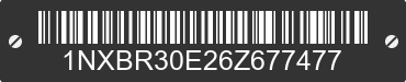 2006 TOYOTA Corolla 1NXBR30E26Z677477 VIN decoded