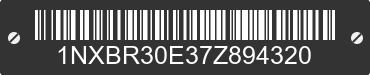 2007 TOYOTA Corolla 1NXBR30E37Z894320 VIN decoded