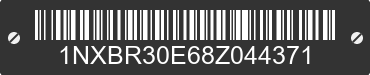 2008 TOYOTA Corolla 1NXBR30E68Z044371 VIN decoded