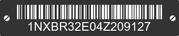 2004 TOYOTA Corolla 1NXBR32E04Z209127 VIN decoded