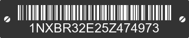 2005 TOYOTA Corolla 1NXBR32E25Z474973 VIN decoded