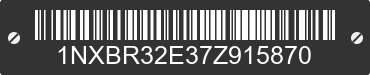 2007 TOYOTA Corolla 1NXBR32E37Z915870 VIN decoded