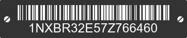 2007 TOYOTA Corolla 1NXBR32E57Z766460 VIN decoded