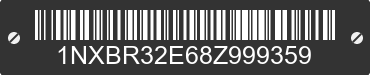 2008 TOYOTA Corolla 1NXBR32E68Z999359 VIN decoded