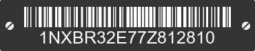 2007 TOYOTA Corolla 1NXBR32E77Z812810 VIN decoded