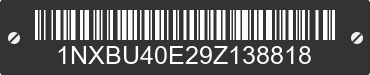 2009 TOYOTA Corolla 1NXBU40E29Z138818 VIN decoded