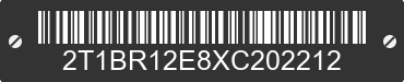1999 TOYOTA Corolla 2T1BR12E8XC202212 VIN decoded