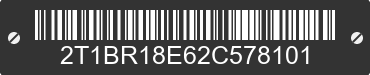 2002 TOYOTA Corolla 2T1BR18E62C578101 VIN decoded
