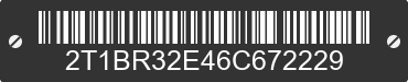 2006 TOYOTA Corolla 2T1BR32E46C672229 VIN decoded