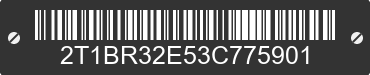 2003 TOYOTA Corolla 2T1BR32E53C775901 VIN decoded