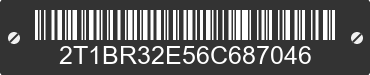 2006 TOYOTA Corolla 2T1BR32E56C687046 VIN decoded