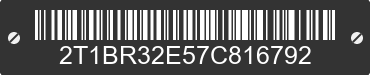 2007 TOYOTA Corolla 2T1BR32E57C816792 VIN decoded