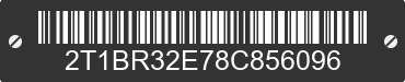2008 TOYOTA Corolla 2T1BR32E78C856096 VIN decoded