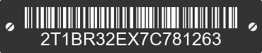 2007 TOYOTA Corolla 2T1BR32EX7C781263 VIN decoded