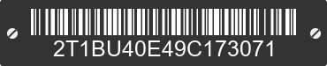 2009 TOYOTA Corolla 2T1BU40E49C173071 VIN decoded