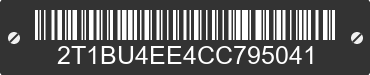 2012 TOYOTA Corolla 2T1BU4EE4CC795041 VIN decoded