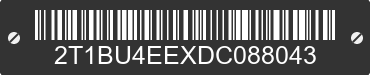 2013 TOYOTA Corolla 2T1BU4EEXDC088043 VIN decoded