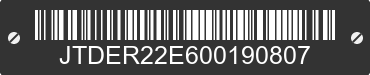 0 TOYOTA Corolla JTDER22E600190807 VIN decoded