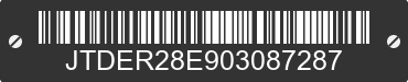 0 TOYOTA Corolla JTDER28E903087287 VIN decoded