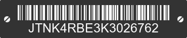 2019 TOYOTA Corolla JTNK4RBE3K3026762 VIN decoded