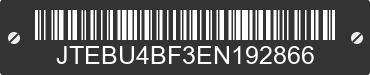 2014 TOYOTA FJ Cruiser JTEBU4BF3EN192866 VIN decoded