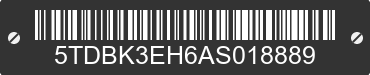 2010 TOYOTA Highlander 5TDBK3EH6AS018889 VIN decoded