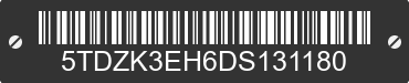 2013 TOYOTA Highlander 5TDZK3EH6DS131180 VIN decoded