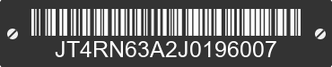 1988 TOYOTA Pick-Up JT4RN63A2J0196007 VIN decoded