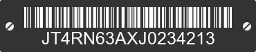 1988 TOYOTA Pick-Up JT4RN63AXJ0234213 VIN decoded