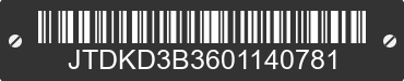 0 TOYOTA Prius C JTDKD3B3601140781 VIN decoded
