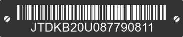 2008 TOYOTA PRIUS JTDKB20U087790811 VIN decoded