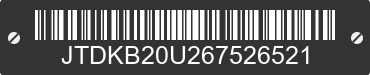 2006 TOYOTA PRIUS JTDKB20U267526521 VIN decoded